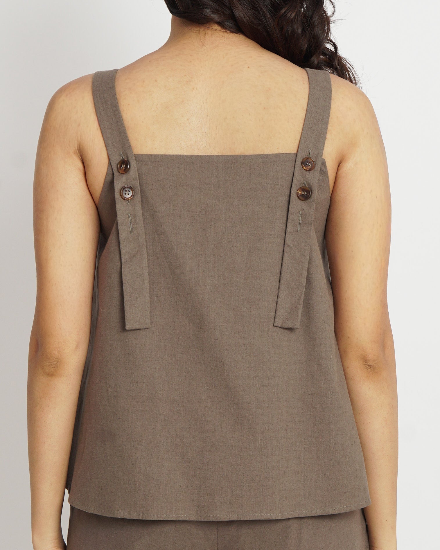 Cleo Square Cami in Taupe | 100% Cotton