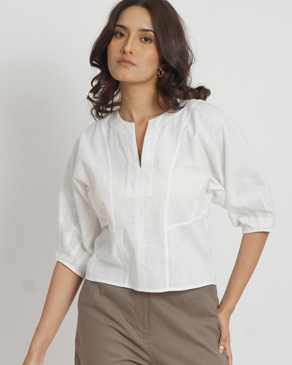 The Artisan Cut Top in White | 100% Cotton